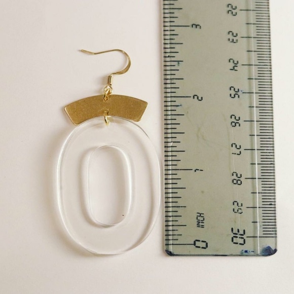 NEW Lucite Hoops w/ Brass Accents - Picture 4 of 5